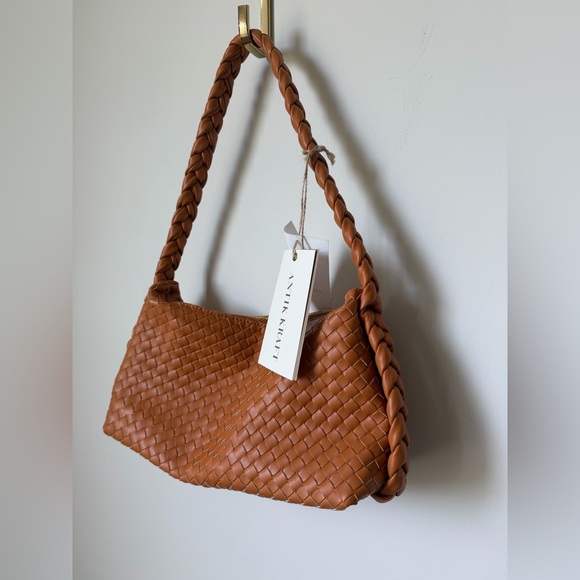 Viral Antik Kraft Brown Braided Woven Shoulder Bag - Picture 2 of 4